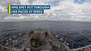 HMS Spey put through her paces at speed