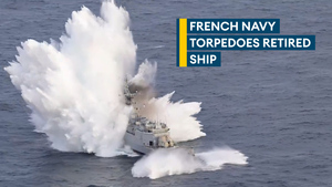 French navy sinks retired ship with heavy torpedo