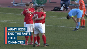 Army Under 23s end RAF's hopes of an Inter Services win with a 3-0 victory in Aldershot