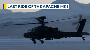 Final flight of the Apache Mk1 on Operation Clockwork before retirement
