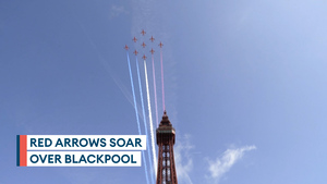 RAF Red Arrows tower over Blackpool with a spectacular show