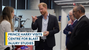 Prince Harry visits the Centre for Blast Injury Studies