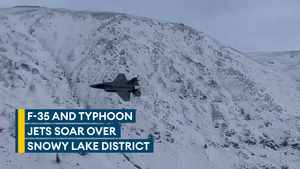F-35s and Typhoons pierce the wintry Lake District skies 
