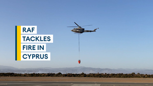RAF Griffin helicopters tackle fire in Cyprus