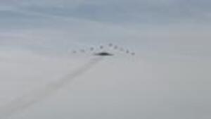 Vulcan In Final Flight With Red Arrows