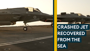Wreckage of UK F-35 jet pulled out of Mediterranean