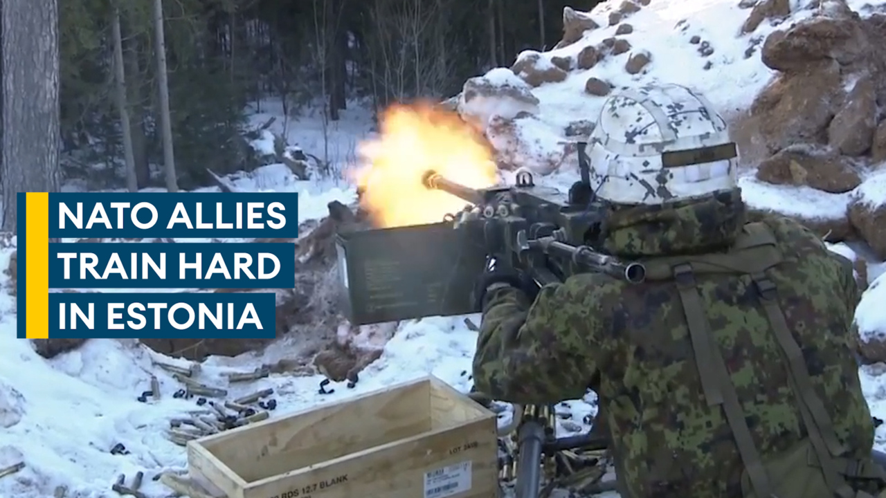 UK troops on Nato's biggest winter exercise in Estonia to keep alliance's  'front door locked'