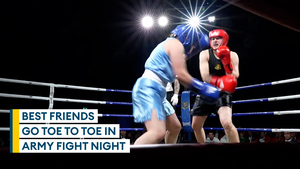 Junior soldiers and best friends go head to head in Army boxing 