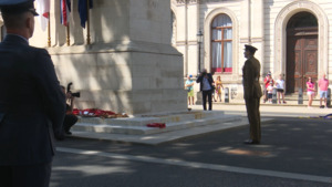 Rugby League Holds Annual Ceremony At Cenotaph Ahead Of Challenge Cup Final