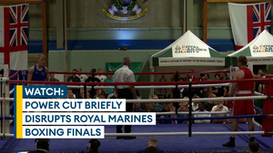 Watch: Power cut disrupts bout during Royal Marines Boxing Finals