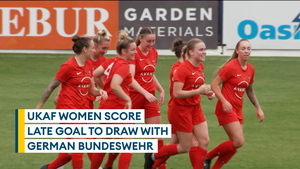 UKAF Women's footballers score thrilling equaliser to draw with German Bundeswehr