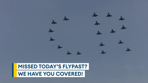 70 aircraft take part in Trooping the Colour flypast