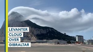 Astonishing angle of 'Levanter Cloud' over Rock of Gibraltar captured