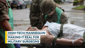 Military surgeons train on new advanced mannequin for first time