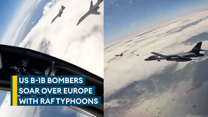 RAF Typhoons join US B-1Bs bombers for escort training