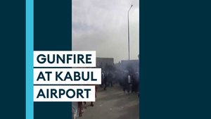 Distressed Crowds Run From Gunfire At Kabul Airport