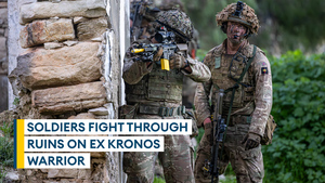 Grenadier Guards fight through the ruins on exercise in Cyprus