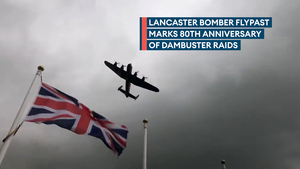 Lancaster bomber flypast marks 80th anniversary of Dambusters raid
