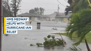HMS Medway helps with humanitarian efforts in Caribbean following Hurricane Ian