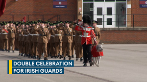 Princess of Wales joins Irish Guards in Aldershot for St Patrick's Day parade