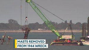 Liberty Ship's masts cut off to avert risk of huge detonation
