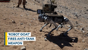 US marines test robotic goat fitted with anti-tank weapon