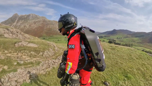 Former Royal Marine Reservist Tests Jet Suit In Lake District