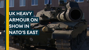 UK’s heavy armour on show at parade on NATO’s eastern flank