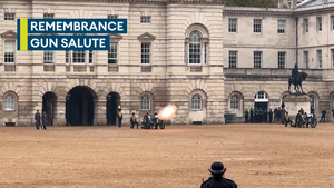 Gun salutes from King's Troop Royal Horse Artillery marks two-minute silence