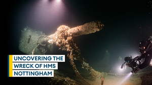 Divers explore the wreck of HMS Nottingham 