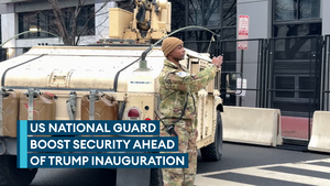 US National Guard soldiers establish traffic control points ahead of inauguration