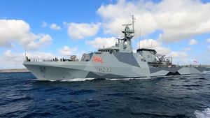 HMS Tamar Returns To Sea With Dazzle Camouflage Makeover 