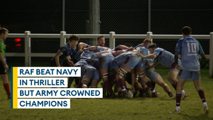Army win under-23s rugby union title on points difference after RAF beat Navy in Basingstoke