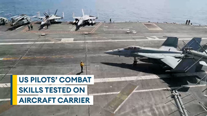 US military pilots put to the test on world's largest aircraft carrier 