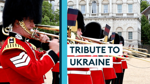 Scots Guards perform Eurovision 'Stefania' tribute to Ukraine six months since war began