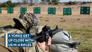 Troops from 4 Yorks put US M4 rifles to the test
