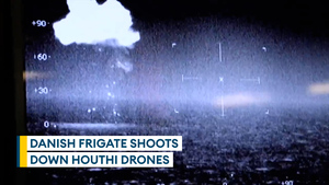 Dramatic footage shows Danish Navy's battle with Houthi drones