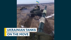 Watch: Ukrainian tanks on the move as UK sends more artillery rounds