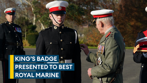 King presents prestigious award to top Royal Marines recruit