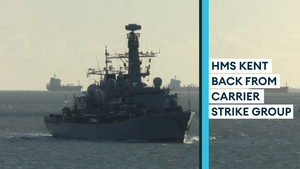 HMS Kent returns from Carrier Strike Group 21 deployment