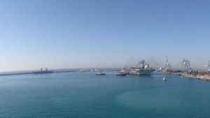 Timelapse Of HMS Queen Elizabeth Docking In Limassol