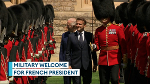French president gets a warm military welcome to UK