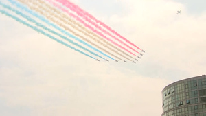 Red Arrows Conduct Flypast Over Belfast