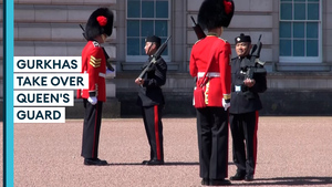 Gurkhas take over Queen's Guard at Buckingham Palace