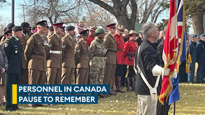 British troops based in Canada join Remembrance service