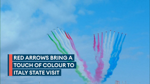 Red Arrows flypast honours King and Queen's Italian visit