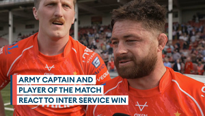 Peter Austin and Frank Kelly speak on the Army's Inter Service win
