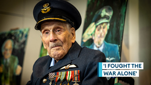 RAF legend, late Group Captain John Hemingway, speaks in 2017