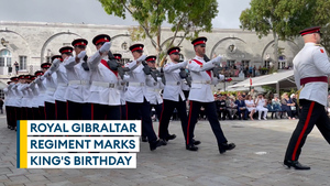 British Forces Gibraltar parade marks King Charles's birthday