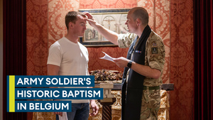 British Army soldier baptised in historic Belgian town used during Great War
